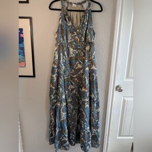 House Of Harlow 1960 Maxi Dress M Halter Neck Tiered Skirt Paisley